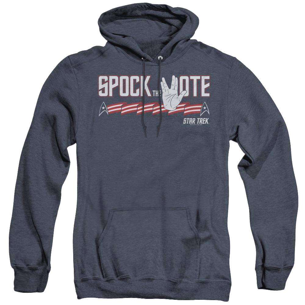 Star Trek The Original Series Spock The Vote - Heather Pullover Hoodie Heather Pullover Hoodie Star Trek   