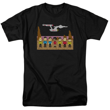 Black men's regular fit t-shirt with Star Trek Tos Trexel Crew graphic