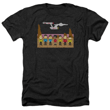 Charcoal men's heather t-shirt with Star Trek Tos Trexel Crew graphic