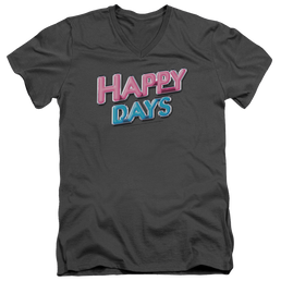 Happy Days Happy Days Logo Men's V-Neck T-Shirt Men's V-Neck T-Shirt Happy Days   