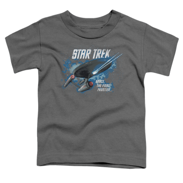 Charcoal toddler t-shirt with Star Trek The Final Frontier graphic