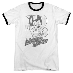 Mighty Mouse Mighty Sketch Men's Ringer T-Shirt Men's Ringer T-Shirt Mighty Mouse   
