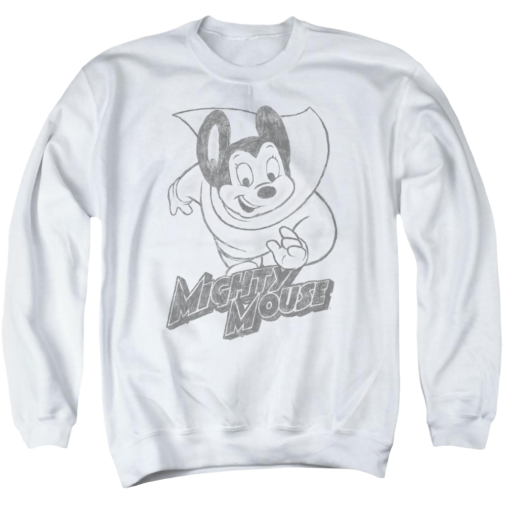 Mighty Mouse Mighty Sketch Men's Crewneck Sweatshirt Men's Crewneck Sweatshirt Mighty Mouse   