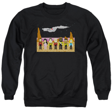 Black men's crewneck sweatshirt with Star Trek The Next Generation Tng Trexel Creq graphic