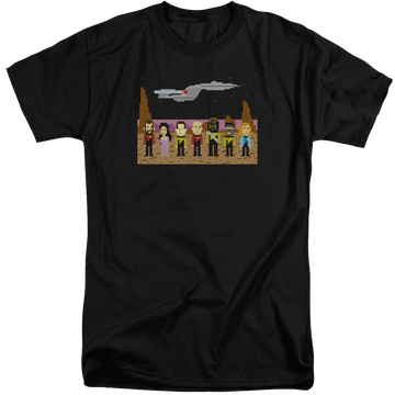 Black men's tall fit t-shirt with Star Trek The Next Generation Tng Trexel Creq graphic