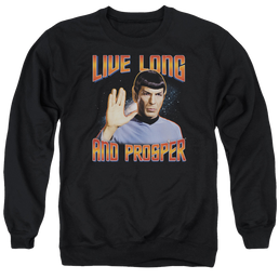 Star Trek Live Long And Prosper Men's Crewneck Sweatshirt Men's Crewneck Sweatshirt Star Trek   