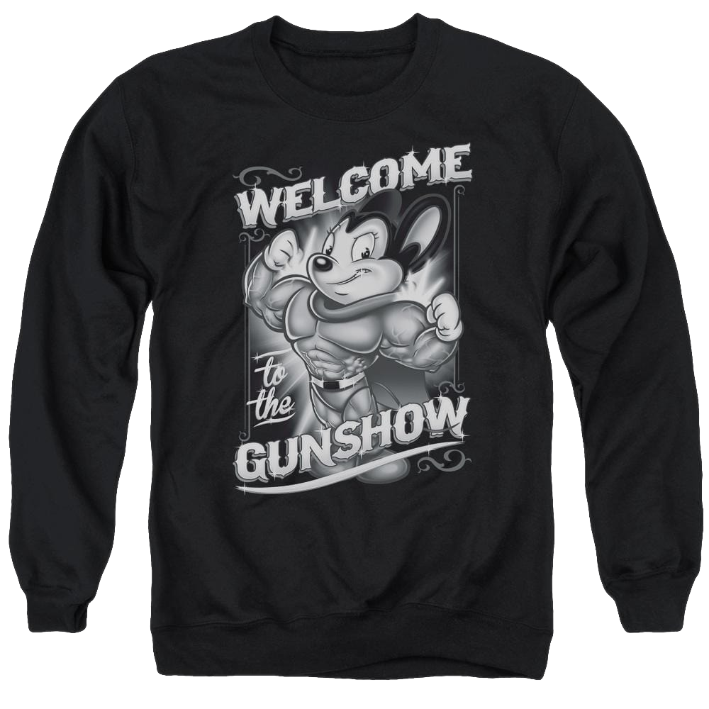 Mighty Mouse Mighty Gunshow Men's Crewneck Sweatshirt Men's Crewneck Sweatshirt Mighty Mouse   