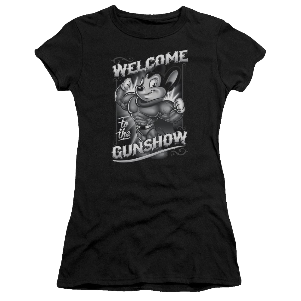 Mighty Mouse Mighty Gunshow Juniors T-Shirt Juniors T-Shirt Mighty Mouse   