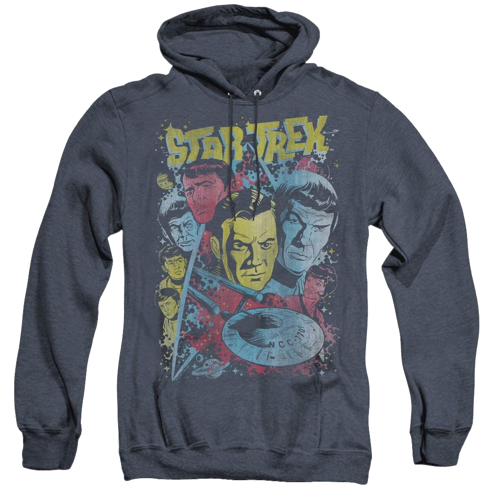 Star Trek The Original Series Classic Crew Illustrated - Heather Pullover Hoodie Heather Pullover Hoodie Star Trek   