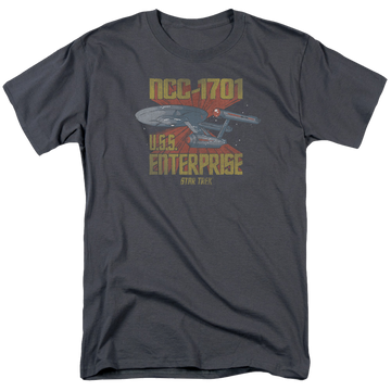 Charcoal men's regular fit t-shirt with Star Trek Ncc1701 graphic