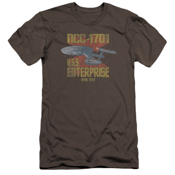 Charcoal men's premium slim fit t-shirt with Star Trek Ncc1701 graphic