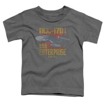 Charcoal toddler t-shirt with Star Trek Ncc1701 graphic