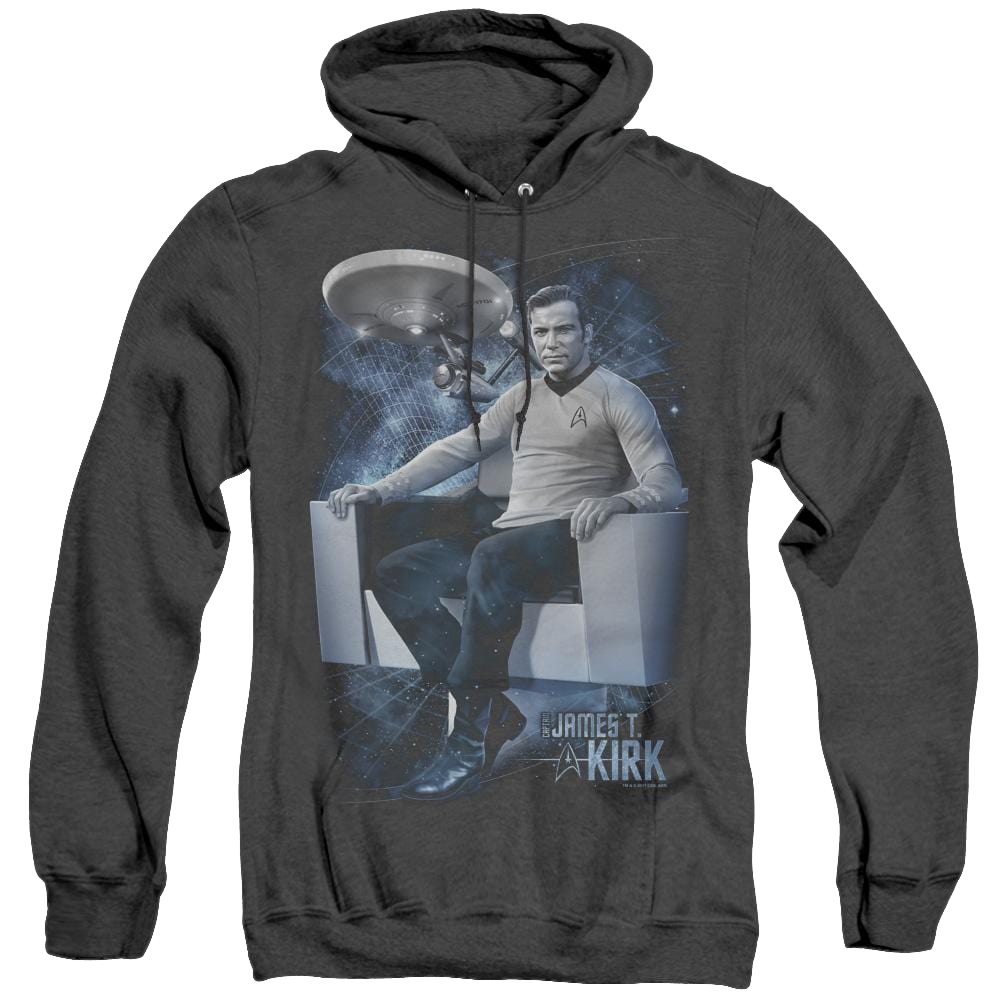Star Trek The Original Series Captains Chair - Heather Pullover Hoodie Heather Pullover Hoodie Star Trek   