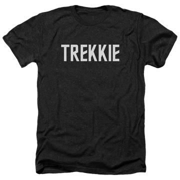 Charcoal men's heather t-shirt with Star Trek Trekkie graphic