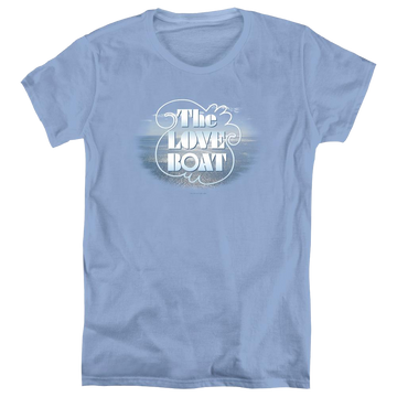 Carolina blue women's t-shirt with The Love Boat graphic