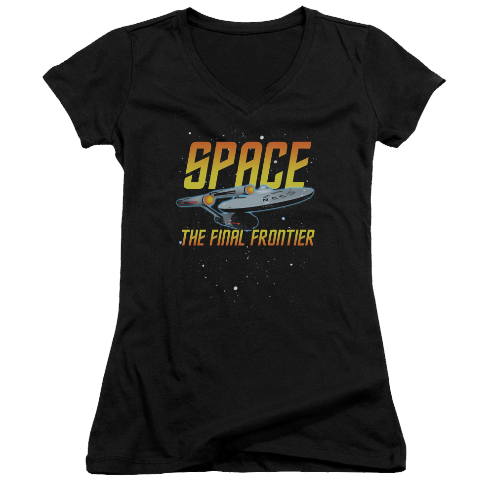 Star Trek Space Juniors V-Neck T-Shirt Juniors V-Neck T-Shirt Star Trek   