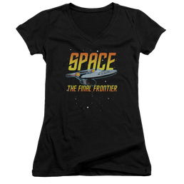 Star Trek Space Juniors V-Neck T-Shirt Juniors V-Neck T-Shirt Star Trek   