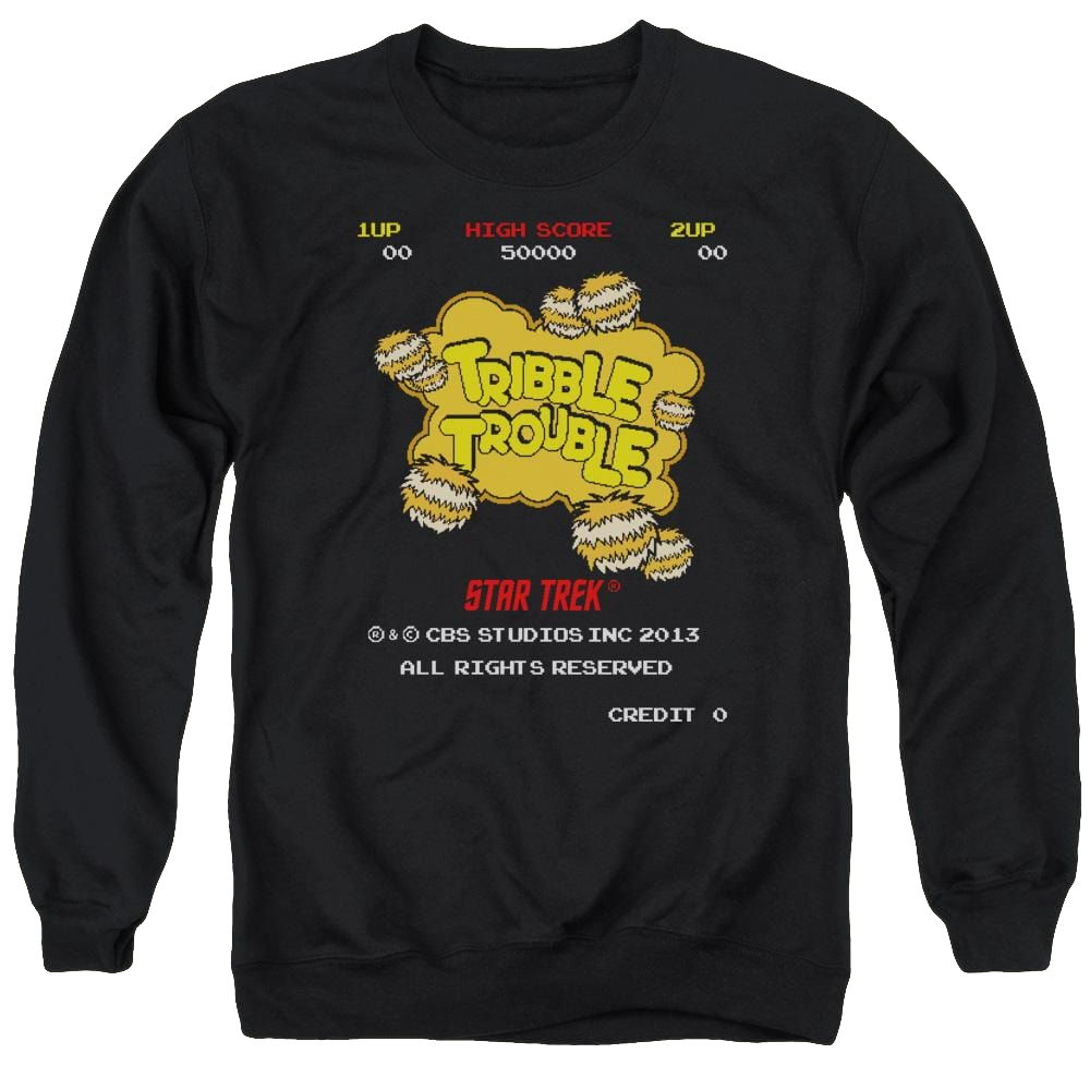 Star Trek Tribble Trouble Men's Crewneck Sweatshirt Men's Crewneck Sweatshirt Star Trek   