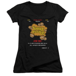 Star Trek Tribble Trouble Juniors V-Neck T-Shirt Juniors V-Neck T-Shirt Star Trek   