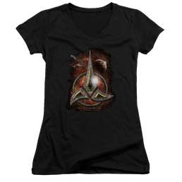 Star Trek Klingon Crest Juniors V-Neck T-Shirt Juniors V-Neck T-Shirt Star Trek   