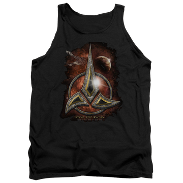 Black men's tank with Star Trek Klingon Crest graphic