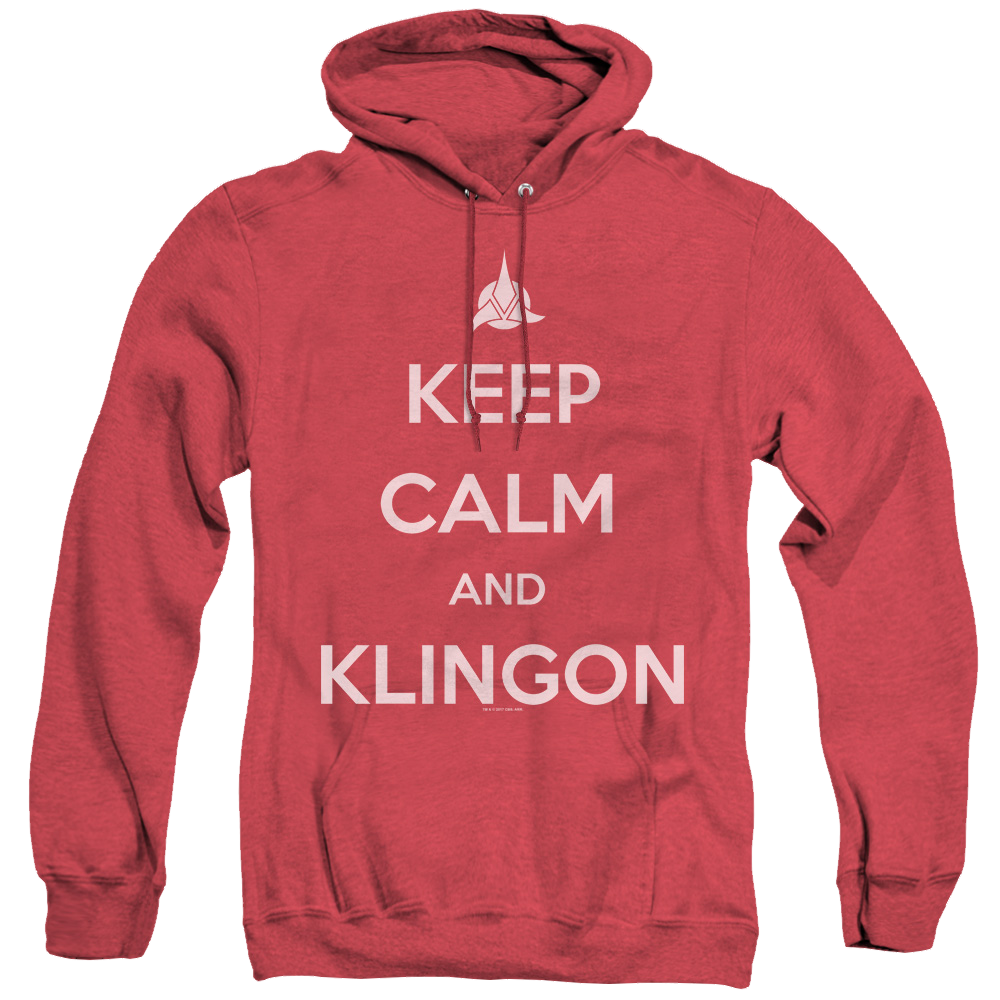 Star Trek The Next Generation Calm Klingon - Heather Pullover Hoodie Heather Pullover Hoodie Star Trek   