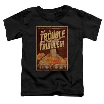 Black toddler t-shirt with Star Trek Tribbles: The Movie graphic