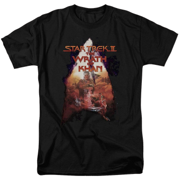 Black men's regular fit t-shirt with Star Trek Twok Poster graphic
