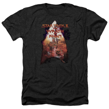 Charcoal men's heather t-shirt with Star Trek Twok Poster graphic