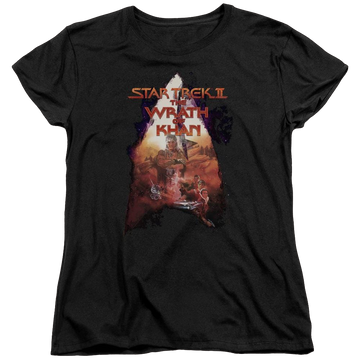 Black women's t-shirt with Star Trek Twok Poster graphic