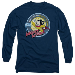 Mighty Mouse Planet Cheese Men's Long Sleeve T-Shirt Men's Long Sleeve T-Shirt Mighty Mouse   