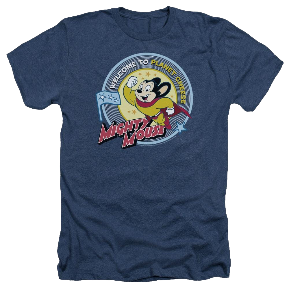 Mighty Mouse Planet Cheese Men's Heather T-Shirt Men's Heather T-Shirt Mighty Mouse   