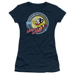 Mighty Mouse Planet Cheese Juniors T-Shirt Juniors T-Shirt Mighty Mouse   