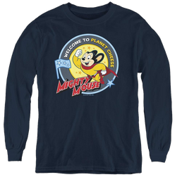 Mighty Mouse Planet Cheese - Youth Long Sleeve T-Shirt Youth Long Sleeve T-Shirt Mighty Mouse   