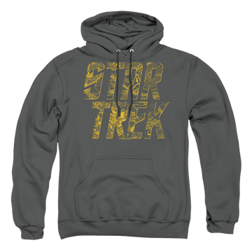 Charcoal pullover hoodie with Star Trek Schematic Logo graphic