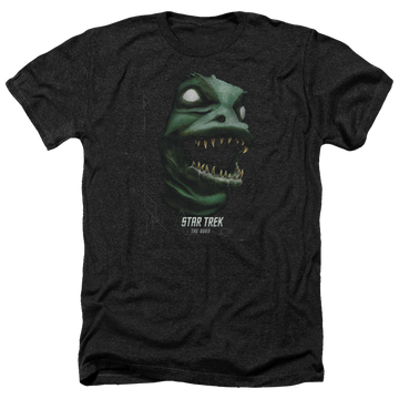 Charcoal men's heather t-shirt with Star Trek The Gorn graphic