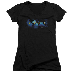 Amazing Race, The Faded Globe - Juniors V-Neck T-Shirt Juniors V-Neck T-Shirt The Amazing Race   
