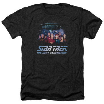 Charcoal men's heather t-shirt with Star Trek Space Group graphic