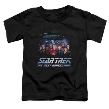 Black toddler t-shirt with Star Trek Space Group graphic