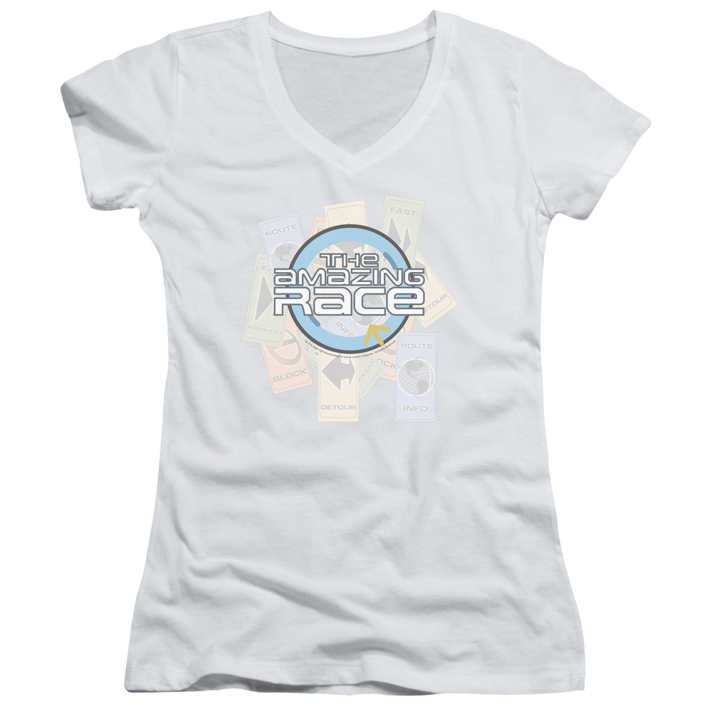 Amazing Race, The The Race - Juniors V-Neck T-Shirt Juniors V-Neck T-Shirt The Amazing Race   