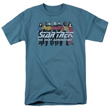 Slate men's regular fit t-shirt with Star Trek Line Up graphic
