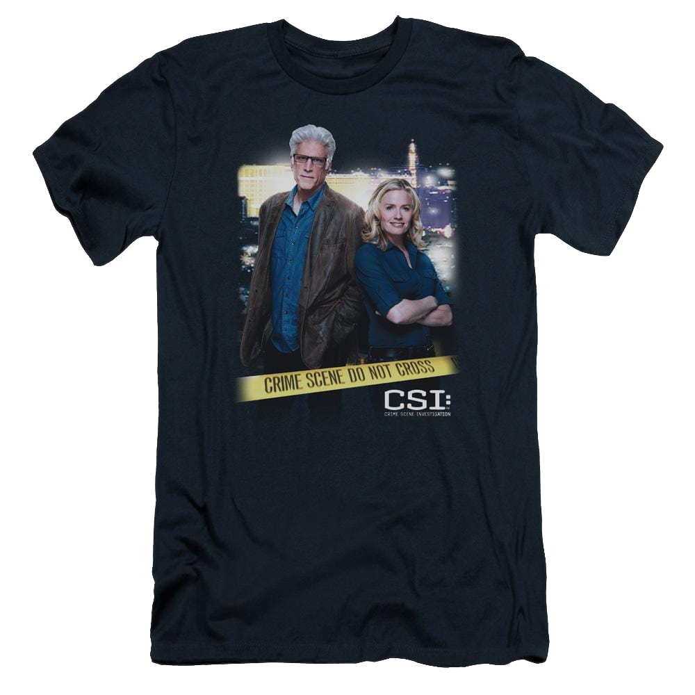 CSI Do Not Cross - Men's Slim Fit T-Shirt Men's Slim Fit T-Shirt CSI   