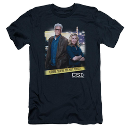CSI Do Not Cross - Men's Slim Fit T-Shirt Men's Slim Fit T-Shirt CSI   