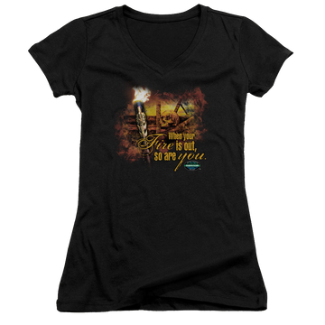 Survivor Fires Out - Juniors V-Neck T-Shirt Juniors V-Neck T-Shirt Survivor   