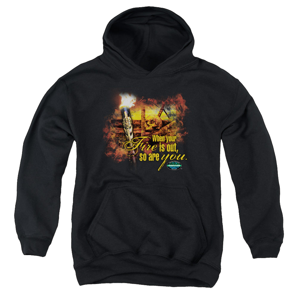 Survivor Fires Out - Youth Hoodie Youth Hoodie (Ages 8-12) Survivor   