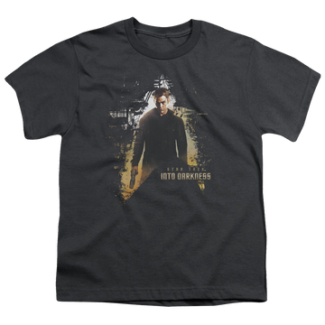 Charcoal youth t-shirt for ages 8 to 12 with Star Trek Movies Dark Hero graphic