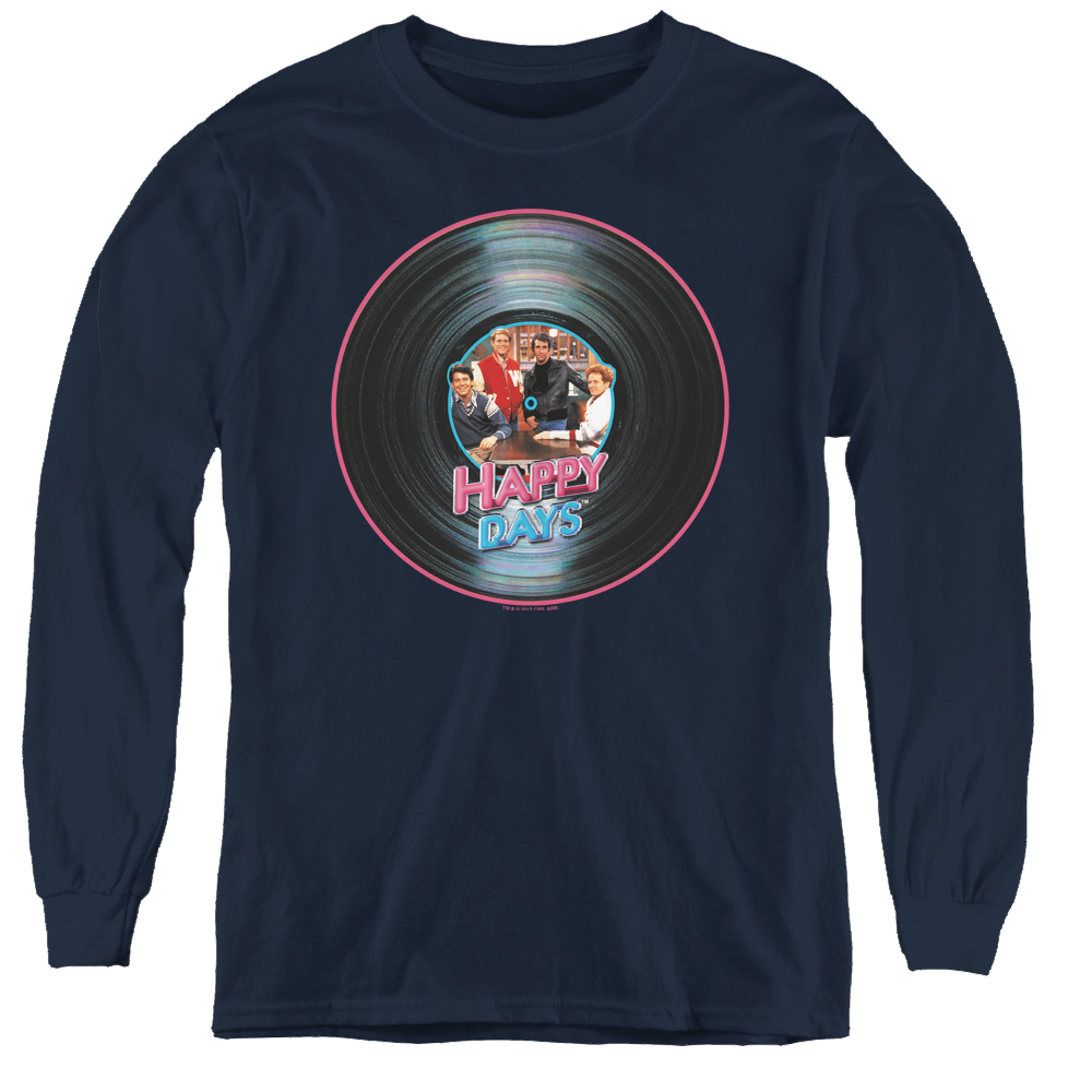 Happy Days On The Record - Youth Long Sleeve T-Shirt Youth Long Sleeve T-Shirt Happy Days   