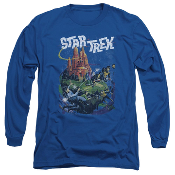 Royal men's long sleeve t-shirt with Star Trek Vulcan Battle graphic