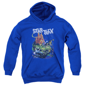 Royal youth hoodie for ages 8 to 12 with Star Trek The Original Series Vulcan Battle graphic