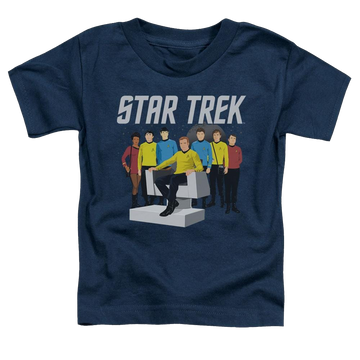 Navy toddler t-shirt with Star Trek Vector Crew graphic